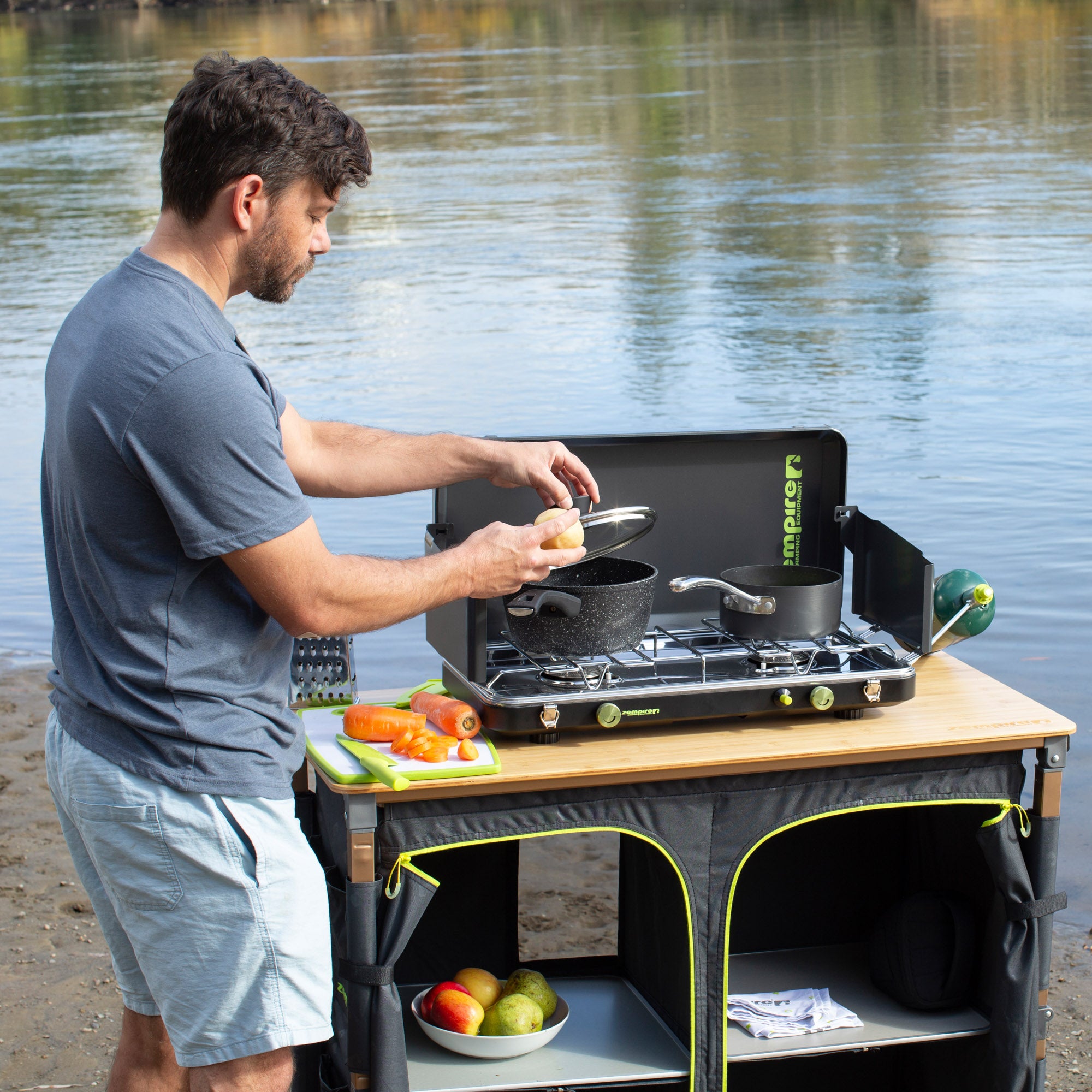 2 Burner Deluxe Wide Camp Stove