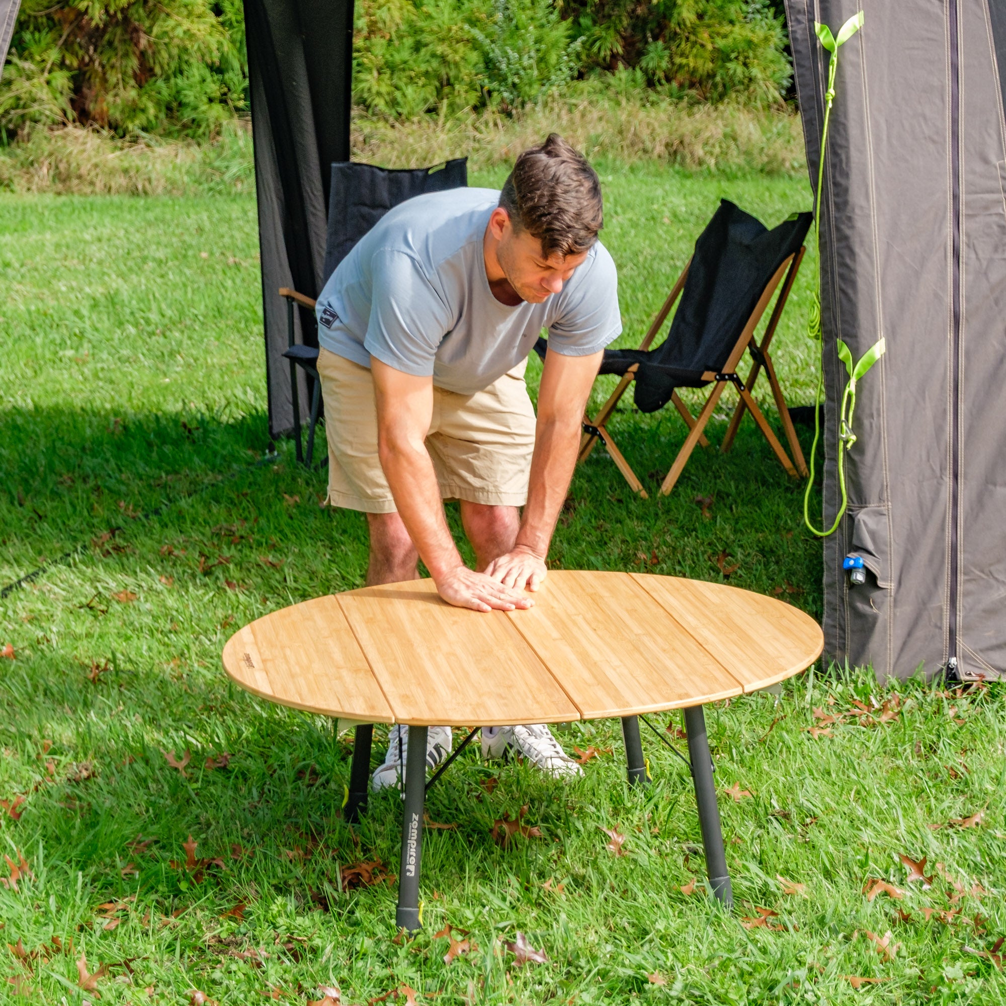 Kitpac Pro Round Bamboo Camp Table
