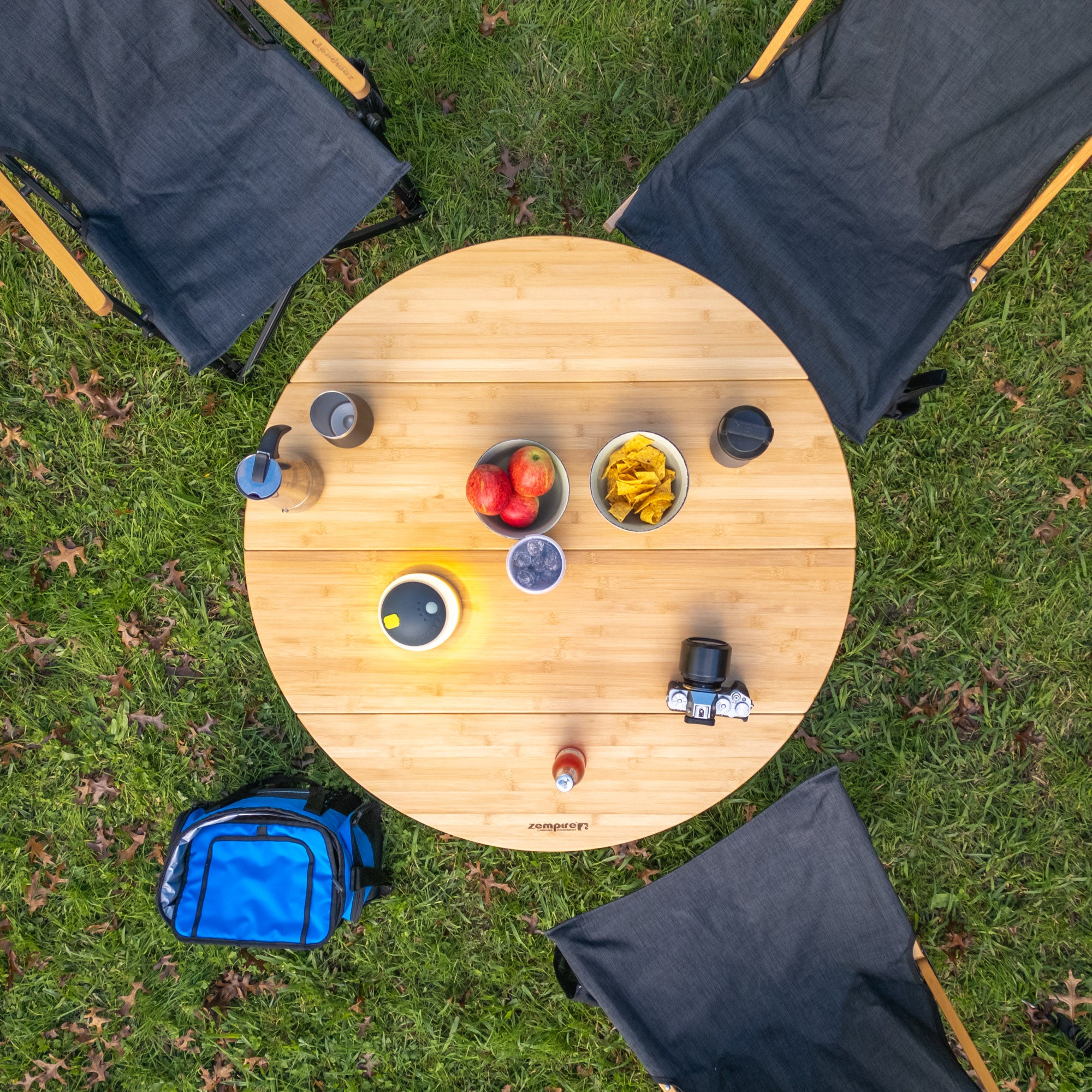 Kitpac Pro Round Bamboo Camp Table