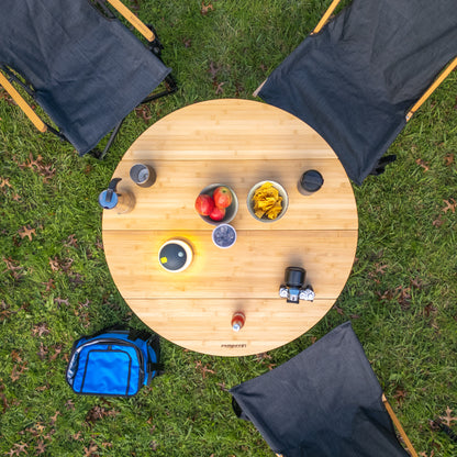 Kitpac Pro Round Bamboo Camp Table
