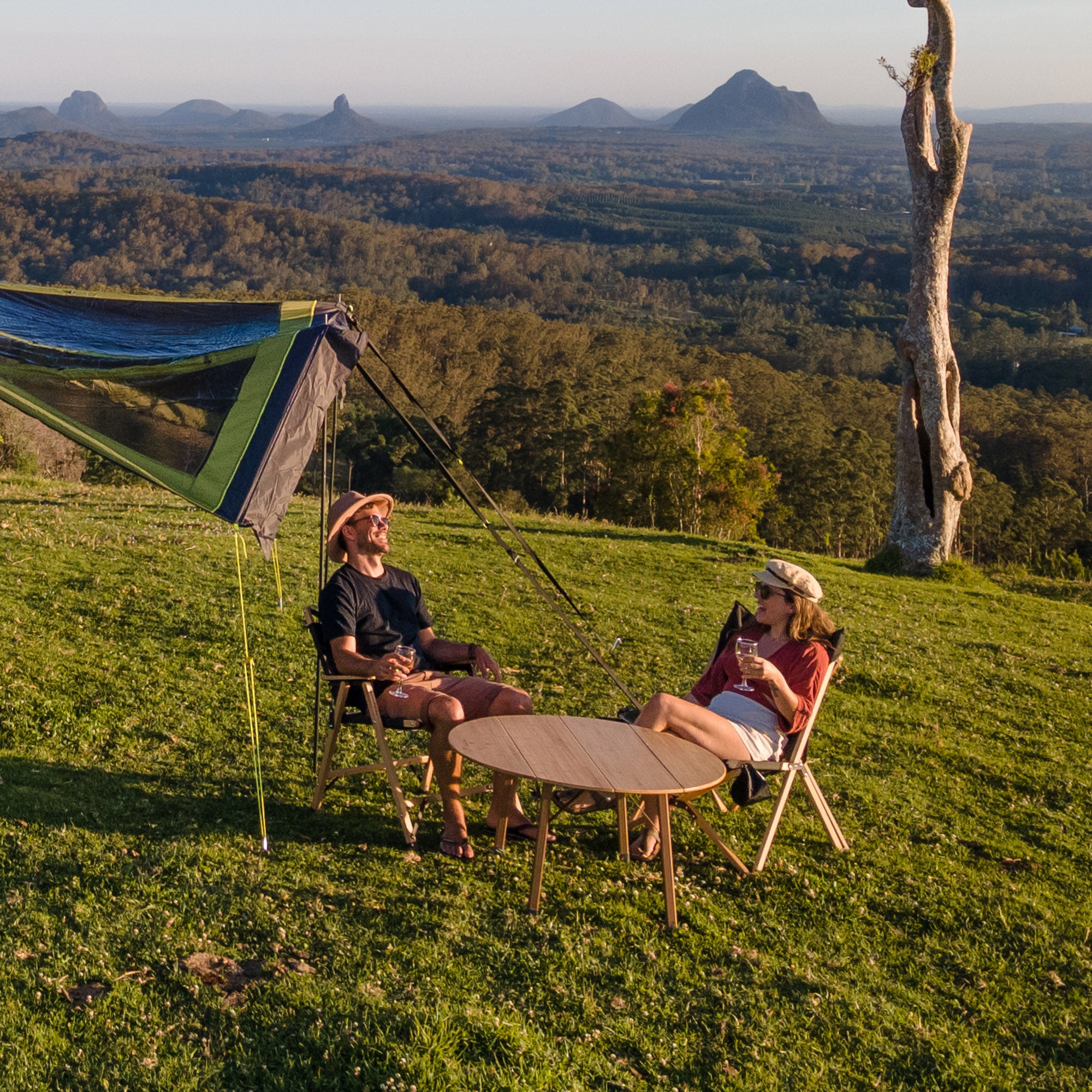 Kitpac Round V2 Bamboo Camp Table